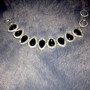 Blue diamond and regular diamond bracelet